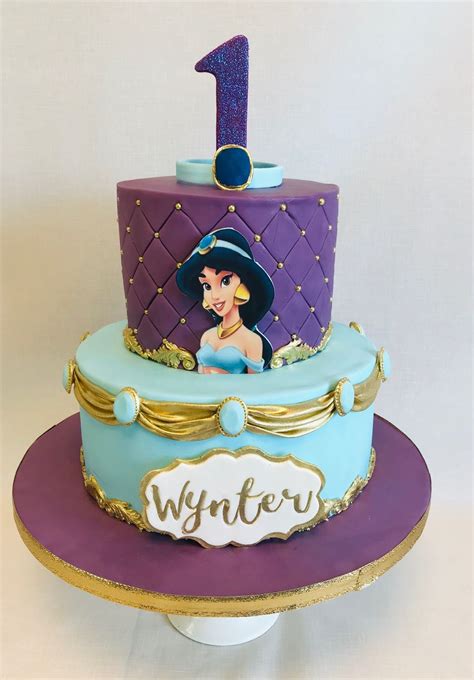 Princess Jasmine Theme 1st Birthday Cake Jasmine Birthday Cake Aladdin