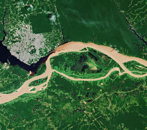 Image The Rio Negro And The Solimões River Meet To Form The Amazon River