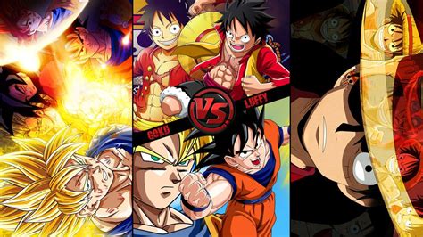 Luffy Vs Goku By Dinocojv Anime Wallpaper Anime Luffy