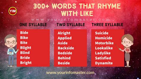 300 Useful Words That Rhyme With Like In English Your Info Master
