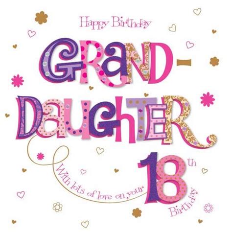 Granddaughter 18th Birthday Large Luxury 3d Handmade Card
