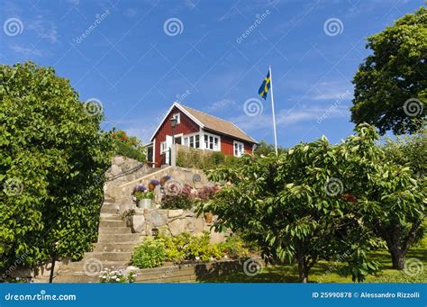 Red Cottage In Sweden Stock Photo Image Of Falu Europe 25990878