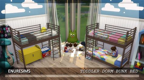 Enuresims Sims 4 Cc Bunk Beds Toddler Bunk Beds Dorm Bunk Beds