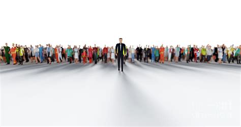 Businessman Leader Leading A Large Group Of People Photograph By