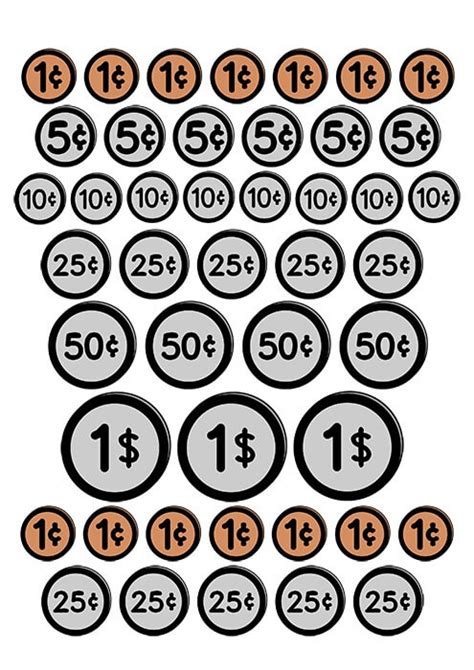 Set Of Us Coins Printable Template Free Printable Papercraft Templates