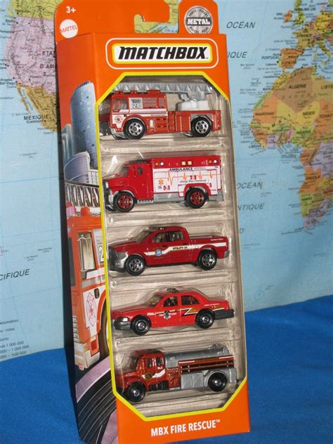 Matchbox Mbx Fire Rescue Department Trucks And Cars 5 Pack Mattel