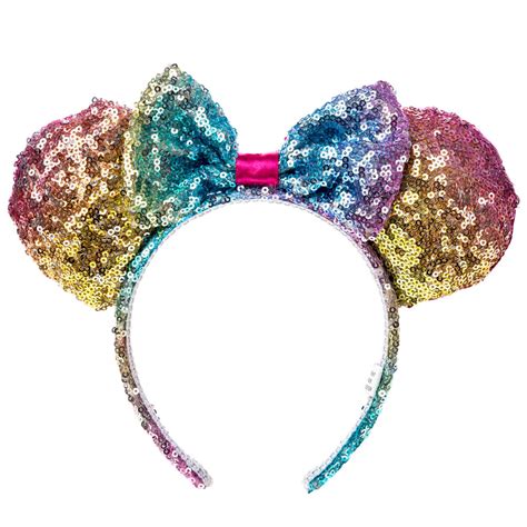 Disney Minnie Mouse Rainbow Sequined Ears Headband Claires