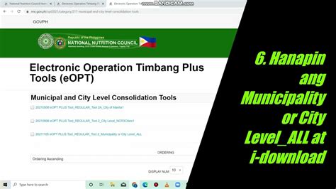 Paano I Download Ang Eopt Plus Tool 2021 Municipality Or City Level