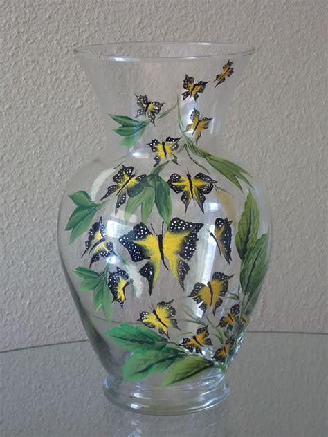 Hand Painted Vase Painted By Helen Krupenina Painted Glass Vases