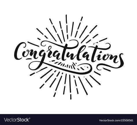 Congratulations Lettering Royalty Free Vector Image