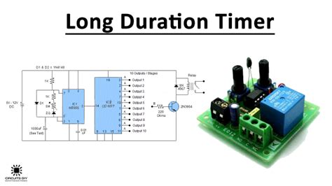 Long Duration Adjustable Timer Using 555 Ic Electronics Circuit