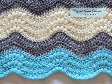 Crochet Baby Blanket Pattern Chevron Ripple Afghan Etsy