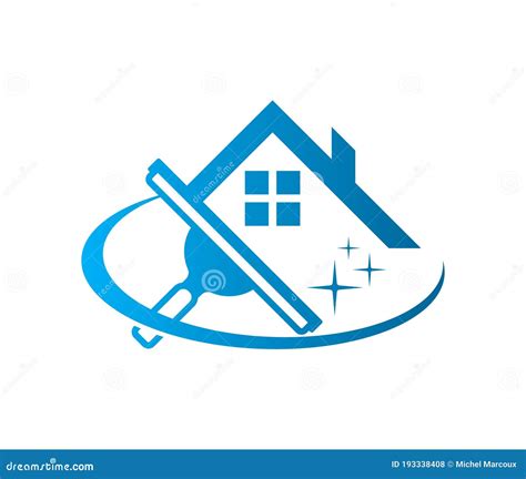 Window Washing Cleaning Squeegee Logo Icon Stock Vector Illustration