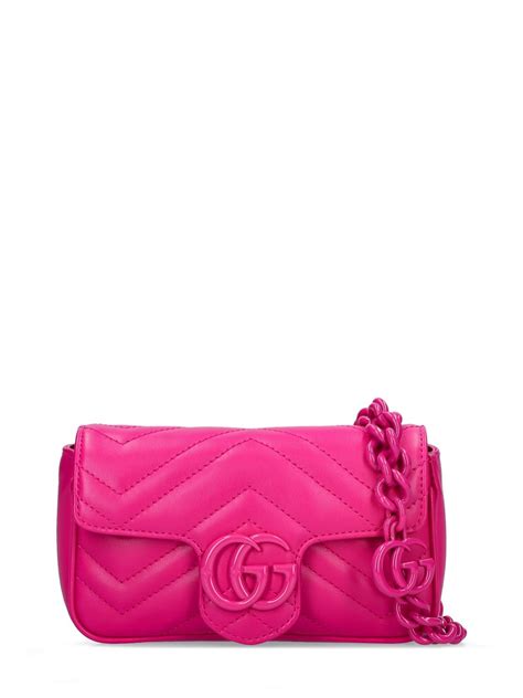 Gucci Gg Marmont Leather Bag In Classic Fuchsia Modesens