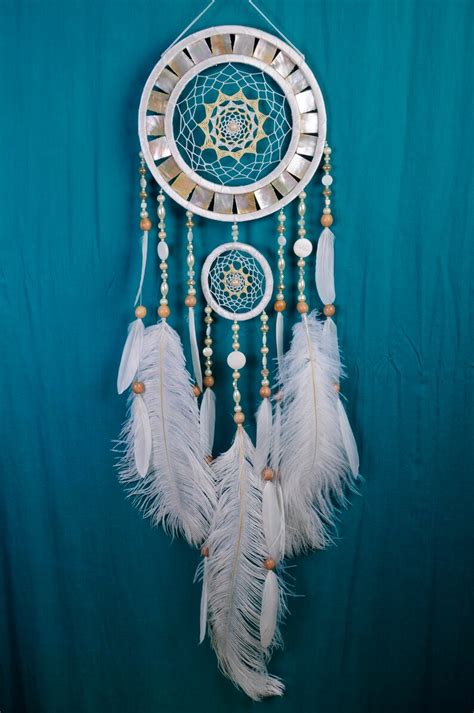 Large Dream Catcher White Dreamcatcher With Mosaic And Etsy