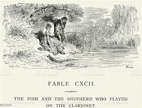 La Fontaines Fables Fish And The Shepherd Stock Illustration Download