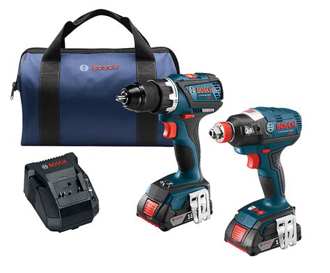 Bosch 18v Li Ion Cordless Brushless Drill And Driver Combo Kit With 2