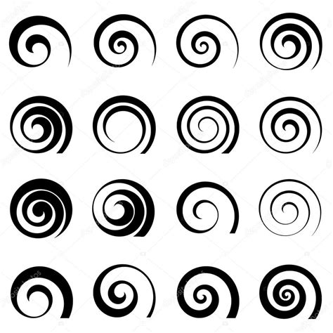Un Conjunto De Elementos Espirales Giratorios Vector Gráfico Vectorial