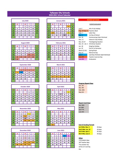 Tallassee City Schools Holiday Calendar 2023 2024 District School
