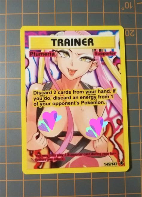 Custom Fan Made Pokemon Card Plumeria Sexy Etsy