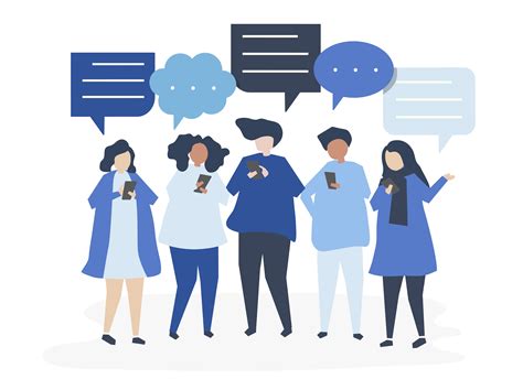 Characters of people chatting through smartphones illustration - Download Free Vectors, Clipart ...