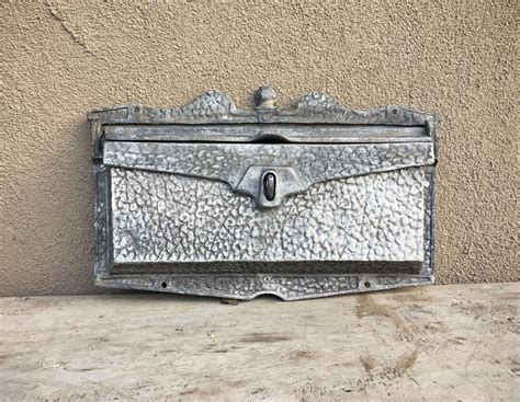 vintage cast metal wall mount mailbox with top slot wall mailbox slot mailbox