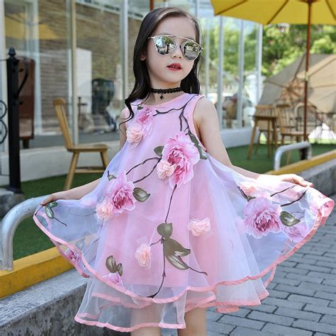 Baby Girls Dress 2017 Novelties Summer Kids Party Flower Lace