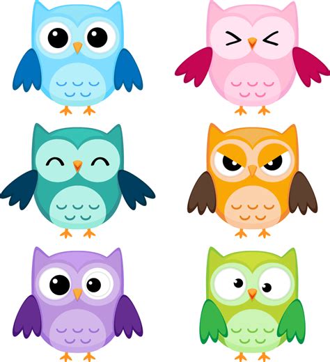Buhos Lechuzas Para Tarjetas O Manualidades Owl Cartoon Owls