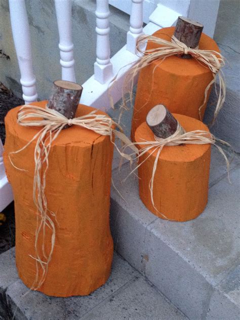 Tree Stump Pumpkins Use Them Year After Year Fall Halloween Crafts