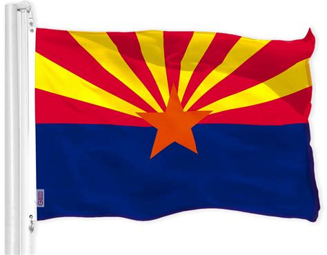 G128 Arizona State Flag 3x5 Ft Printed Brass Grommets 150d Quality