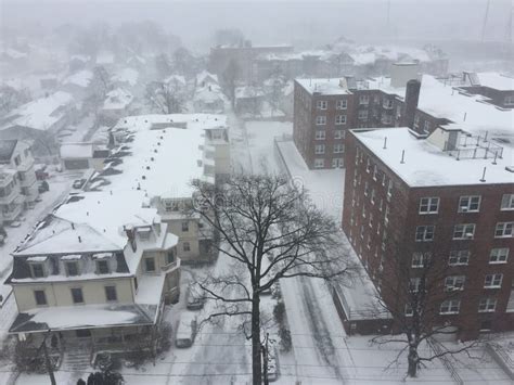 Snow In Stamford Connecticut Stock Image Image Of Blizzard Suburb