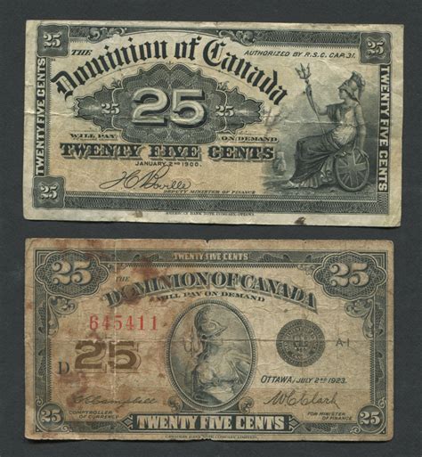 Lot Dominion Of Canada 25 Cent Banknotes
