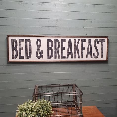 Vintage Wood Sign Bed And Breakfast Sign Large Custom Sign Etsy