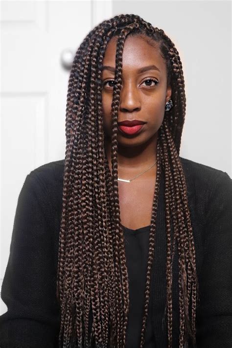 If you choose box braids as your protective hair braid style, you might consider to experiment with color. Box Braids inspo! Color M1B/30 #LenaLoveCurls | Box braids ...