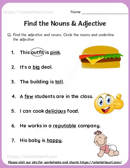 Noun And Adjective Worksheet For Grade 1 Exercise 9 Your Home Teacher