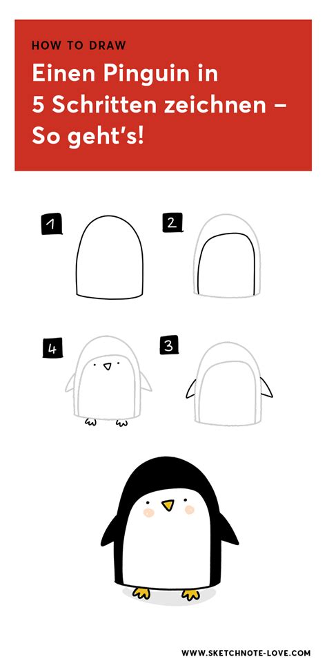 How to Draw: Pinguine in 5 Schritten zeichnen - | Pinguin zeichnen