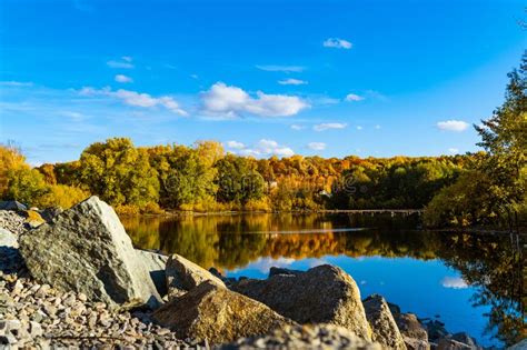 Blue Lake In Autumn Stock Image Image Of Peaceful Mirror 16436759
