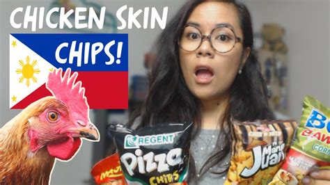 Filipino Chicken Skin Chips Filipino Snack Taste Test Youtube