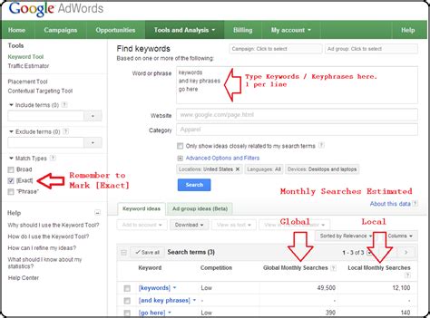 Click the tools icon , then under planning, click keyword planner. How to research Keyword by Using Google Adwords Keyword ...