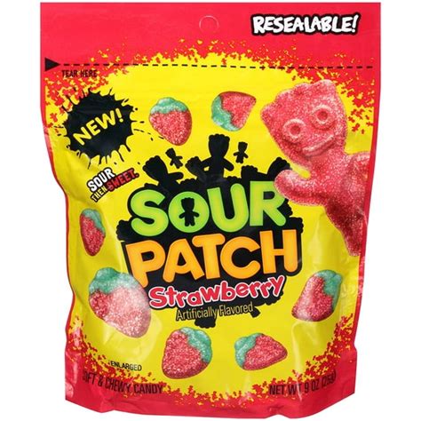 Sour Patch Strawberries Soft And Chewy Candy 100 Oz