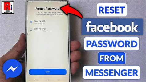 How To Reset Facebook Password From Messenger Youtube