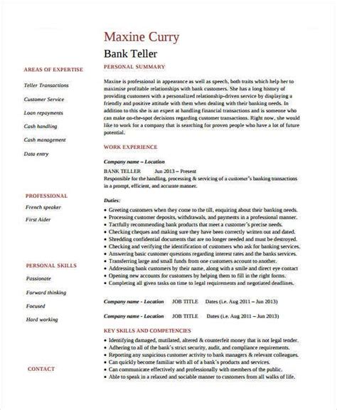 [these are the exact phrases used in the job advertisement we are applying for. Banking Resume Samples - 46+ Free Word, PDF Documents Download | Free & Premium Templates