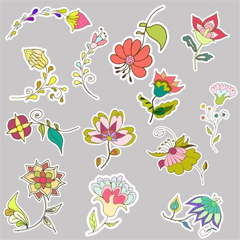 Colección De Ilustraciones De Flores Vector Gratis