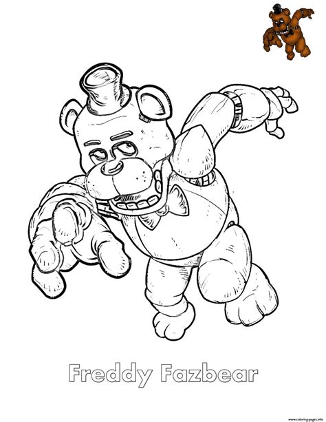 Freddy Fazbear Free Colouring Pages