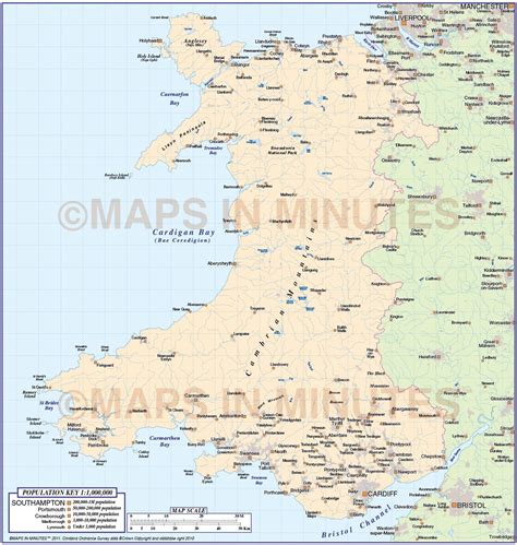 Wales Digital Map Illustrator Ai Cs Editable Vector Format 1m Scale