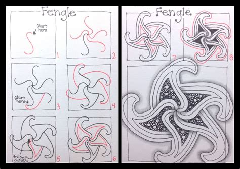 Zentangle Tangle Pattern Fengle Zentangle Patterns Tangle Pattern Zentangle Drawings