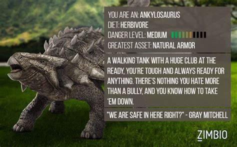 Which Jurassic World Dinosaur Are You I Always Thought An Anklyosaur Would Make The Best