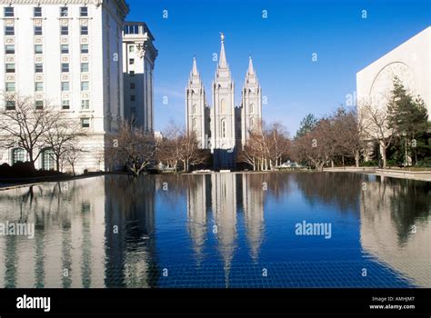 Downtown Salt Lake City With Temple Square Home Of Mormon Tabernacle