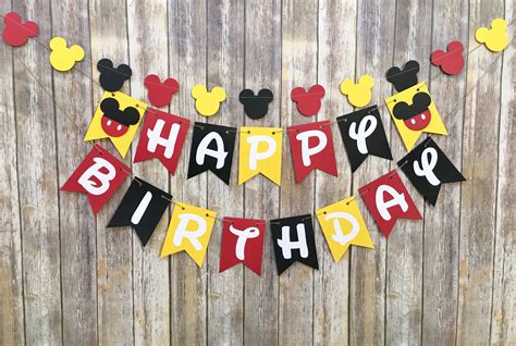 Mickey Mouse Birthday Banner Clip Art