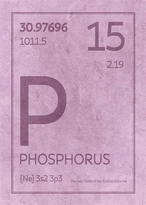 Phosphorus Element Symbol Periodic Table Series 015 Mixed Media By